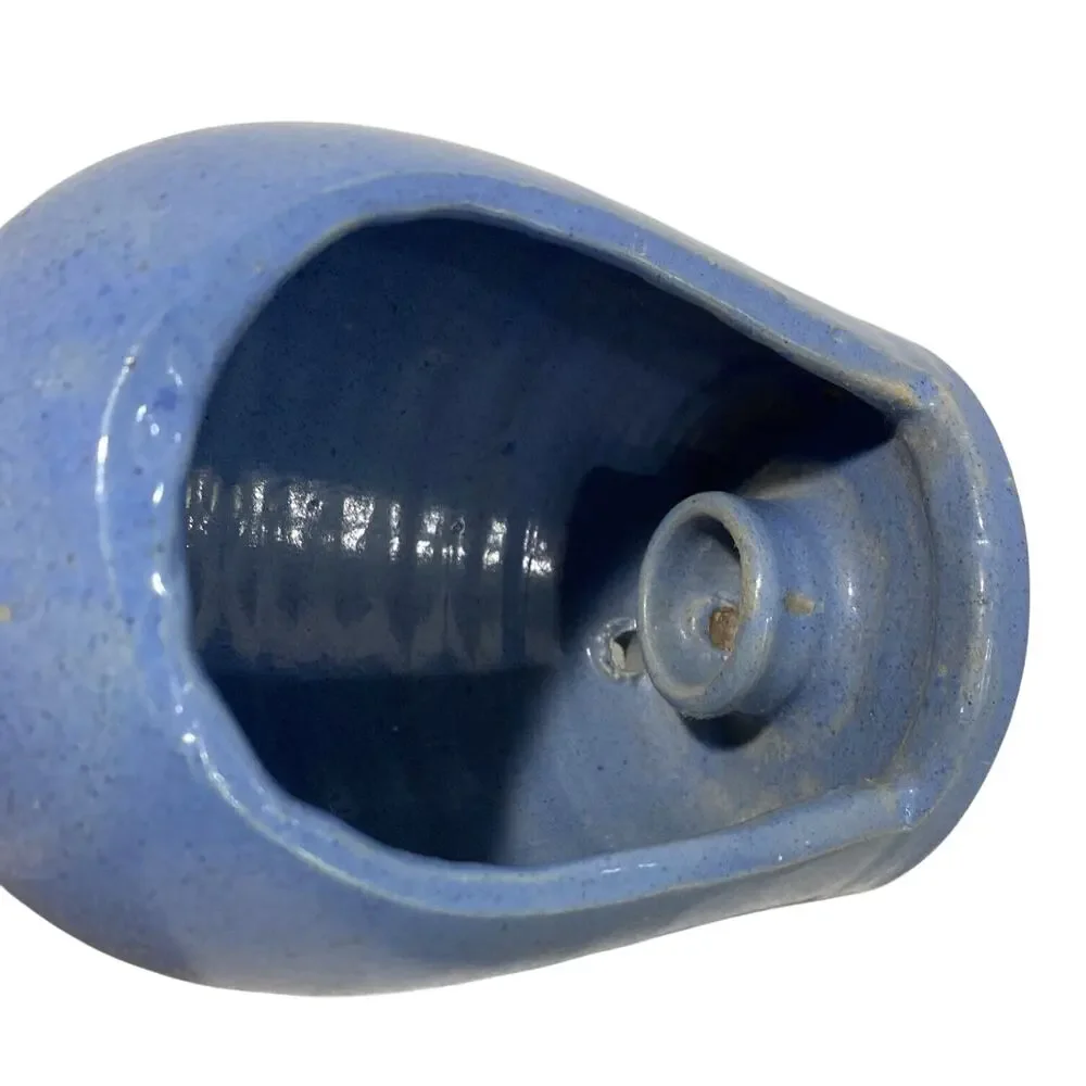 Studio Pottery Candle Holder Wall Sconce Primitive Farmhouse Blue Cottage Decor